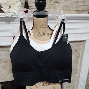 Laura Ashley 3pk‎ longline super soft athletic workout lounge bras plus size 2X